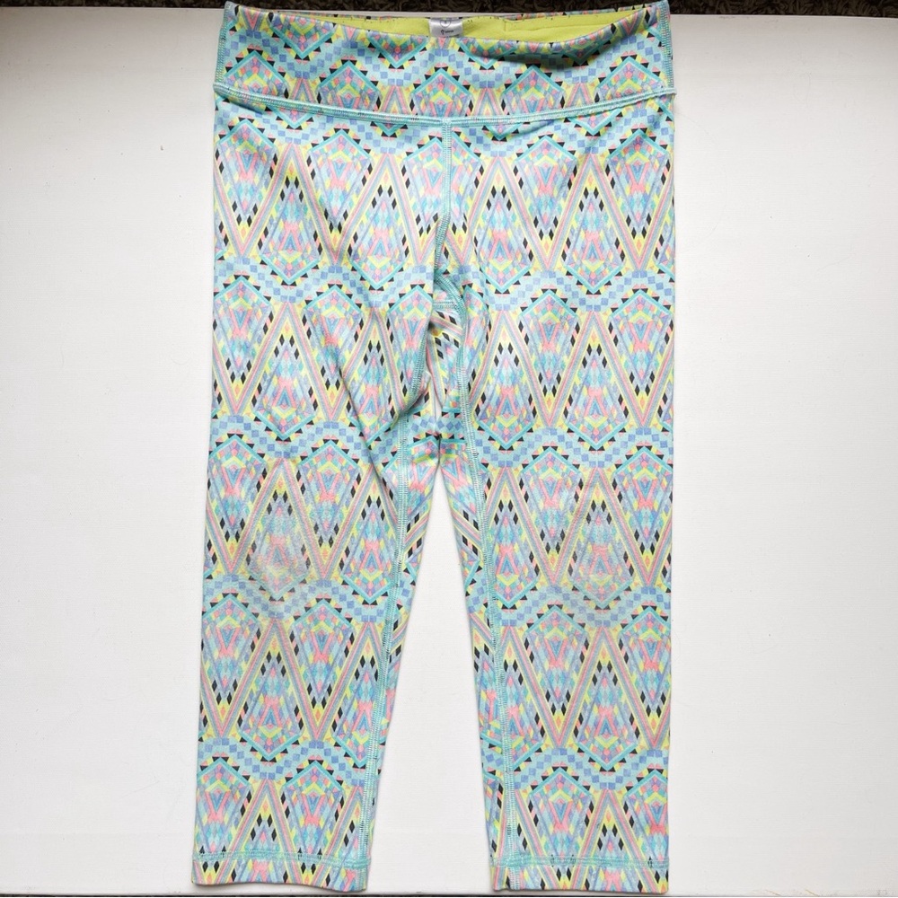 Ivivva Lululemon Kids Little Girls Cropped Legging Stretch Abstract Print Size 8